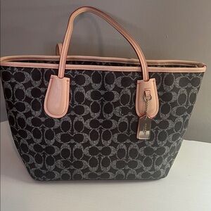 Coach Black and Pink Patterned Tote